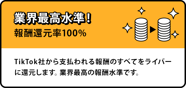 業界最高水準！報酬還元率100%